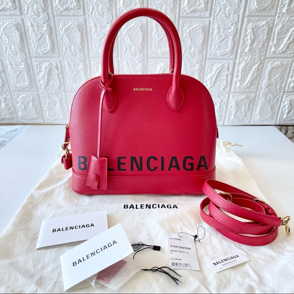 BALENCIAGA Small Ville Handbag Red/Black
